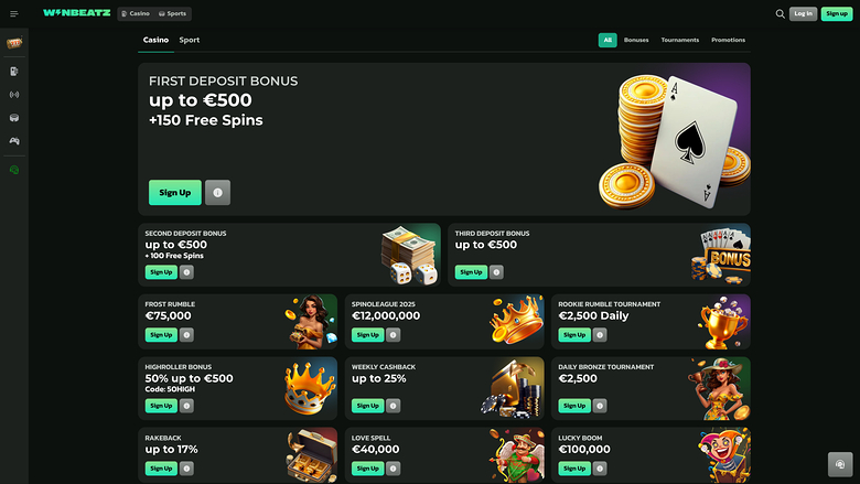 Promotions du casino WinBeatz