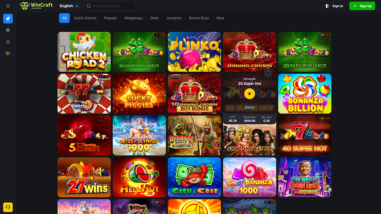 Juegos de escritorio de WinCraft Casino