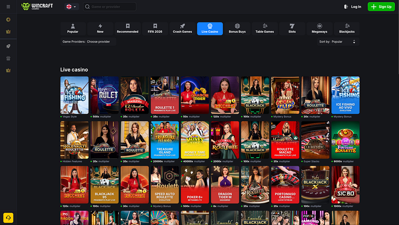 WinCraft Casino Desktop Live Dealer