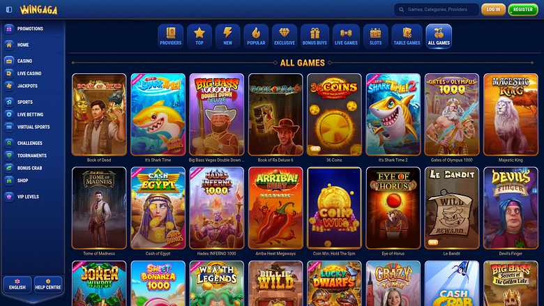 Jeux de bureau de WinGaga Casino