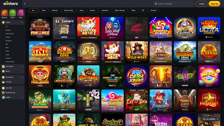 Jeux de bureau de WinHero Casino