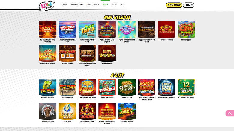 Giochi desktop di Wink Bingo Casino
