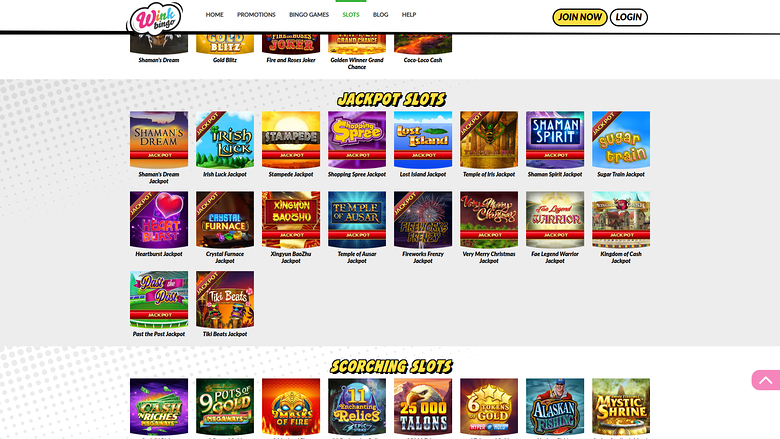 Jackpot desktop di Wink Bingo Casino