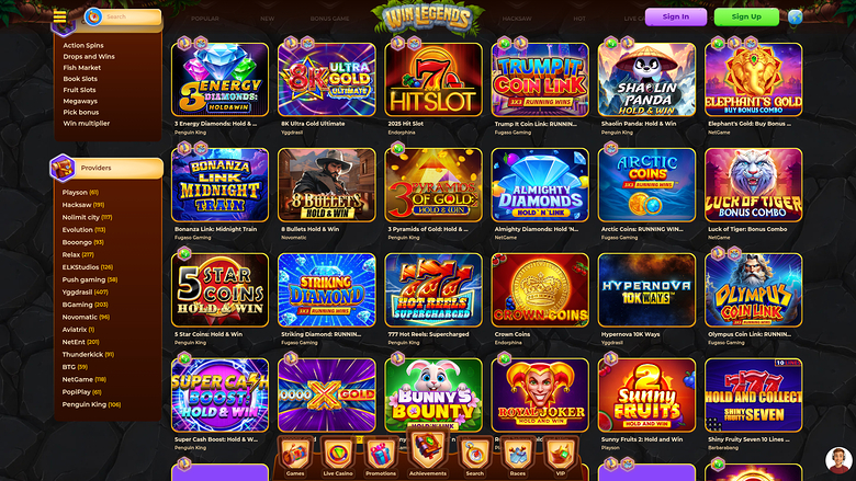 Jackpot de bureau de WinLegends Casino