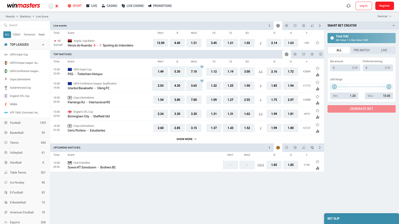 Sports de bureau de WinMasters Casino