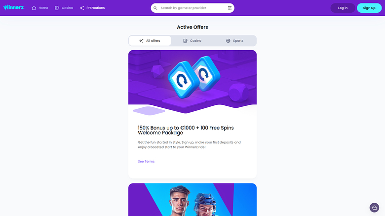Promotions de bureau de Winnerz Casino