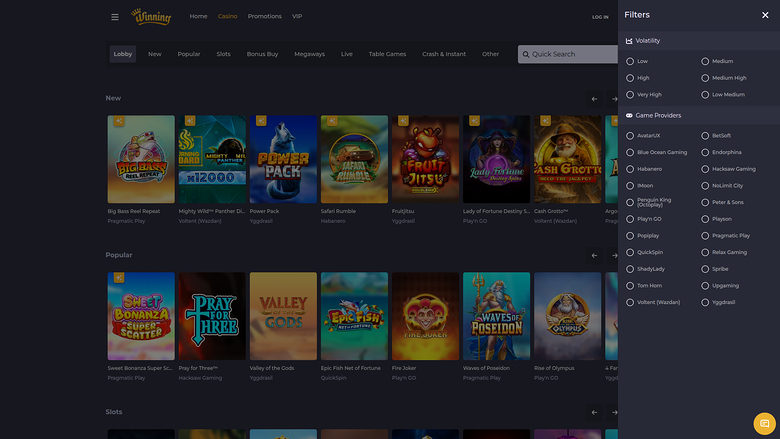 Développeurs de jeux de bureau de Winning Casino