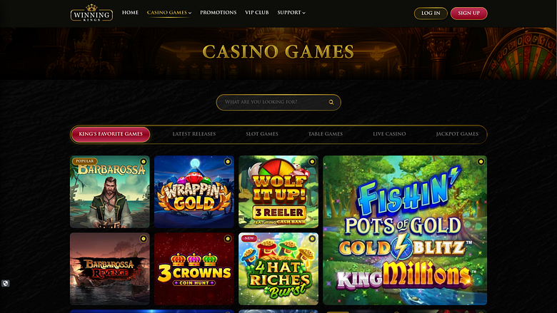 Juegos de escritorio de Winning Kings Casino