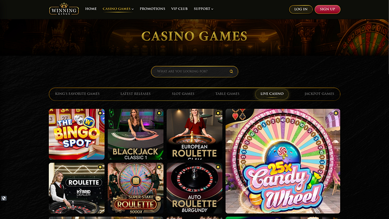 Casino Winning Kings con crupier en vivo para escritorio
