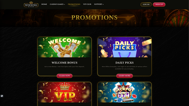 Promociones de escritorio de Winning Kings Casino