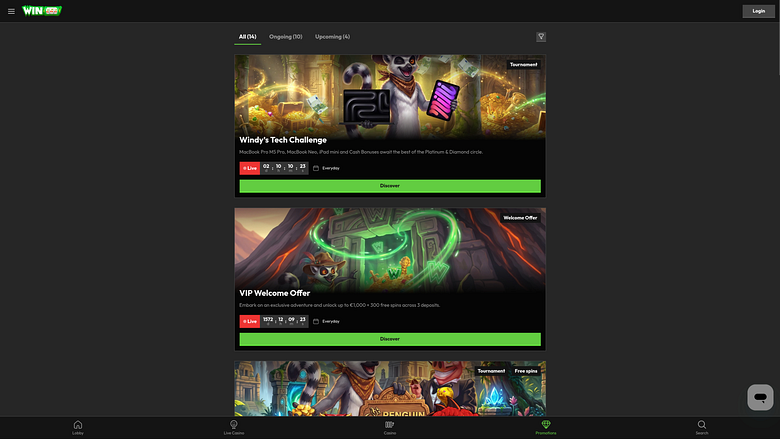 Promozioni desktop di WinOui Casino