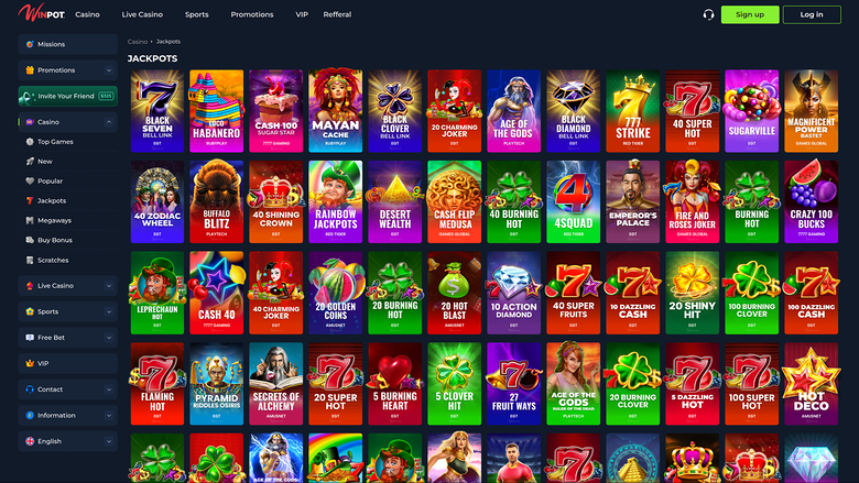 Jackpot de WinPot Casino para escritorio