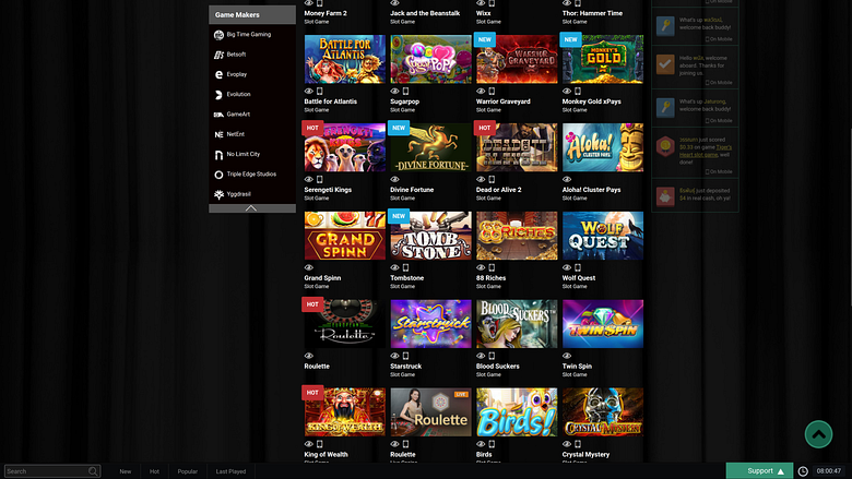 Développeurs du jeu de casino pour ordinateur Wins88