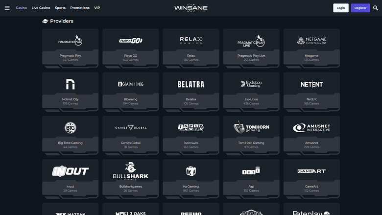 Winsane Casino Desktop Game Developers