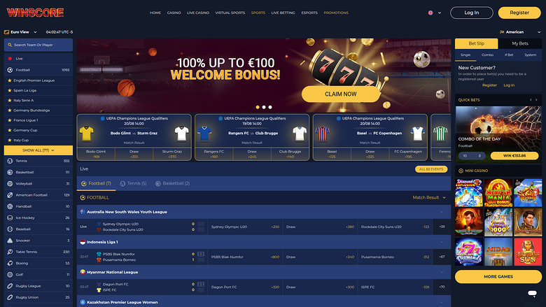 Sports de bureau de Winscore Casino