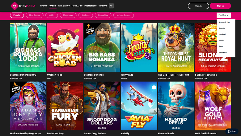 Sviluppatori di giochi desktop di WinsMania Casino
