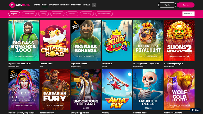 Giochi desktop di WinsMania Casino
