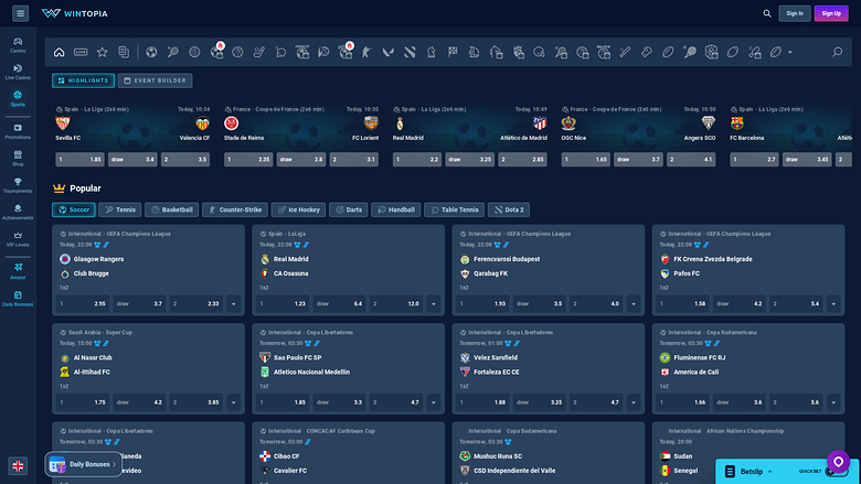 Deportes de escritorio de Wintopia