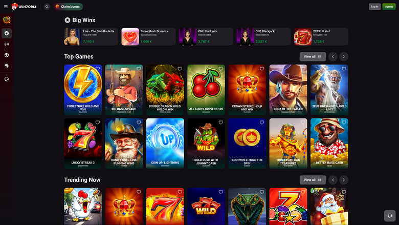 Игры казино Винзория