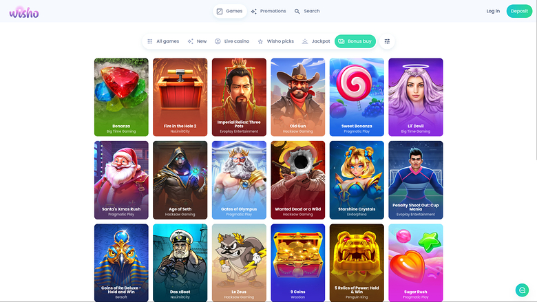 Bonus Wisho Casino pour ordinateur de bureau