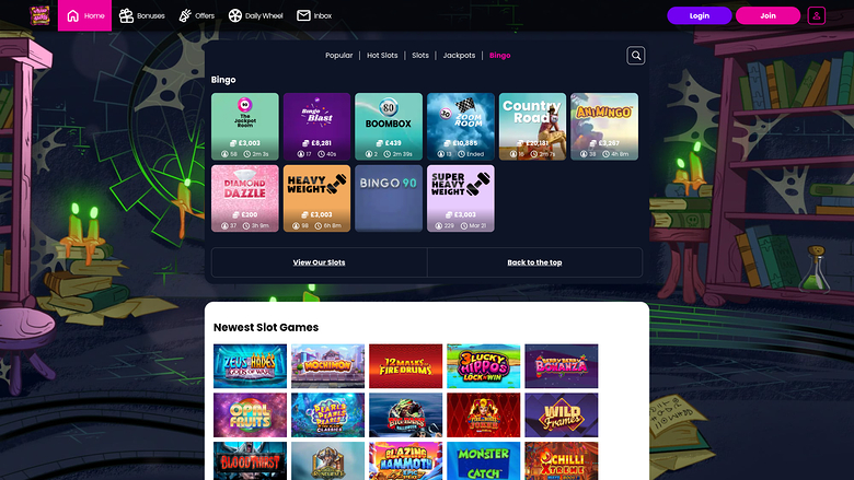 Bingo de bureau du casino Wizard Slots