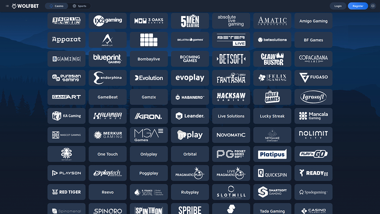 Développeurs de jeux de bureau de Wolf.Bet Casino