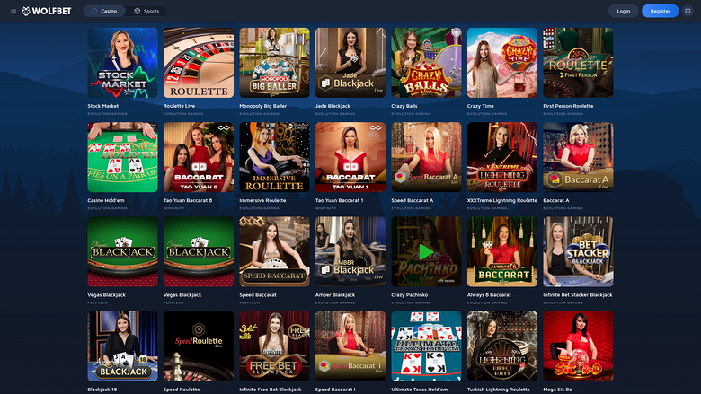 Croupier en direct de bureau de Wolf.Bet Casino