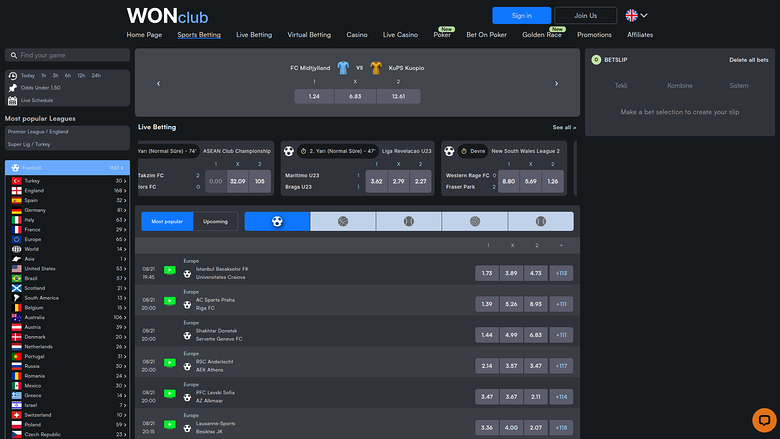 Deportes de escritorio de WONClub Casino