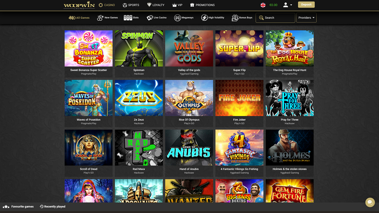 Woopwin Casino Desktop-Spiele