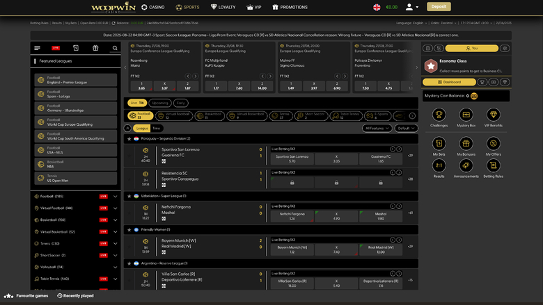 Woopwin Casino Desktop-Sportwetten