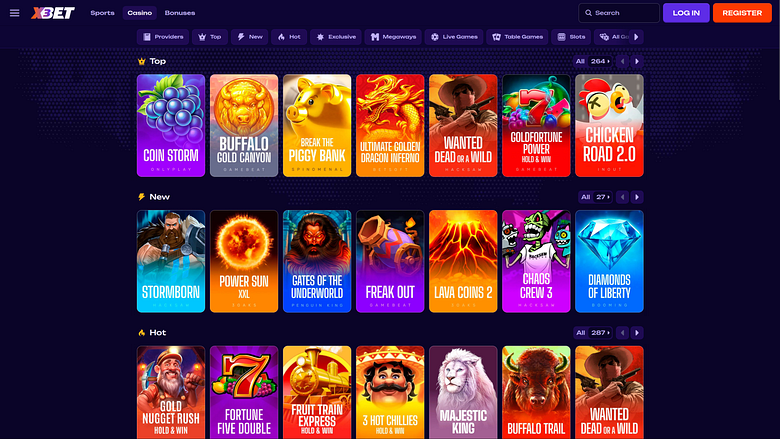 X3bet Casino Desktop-Spiele