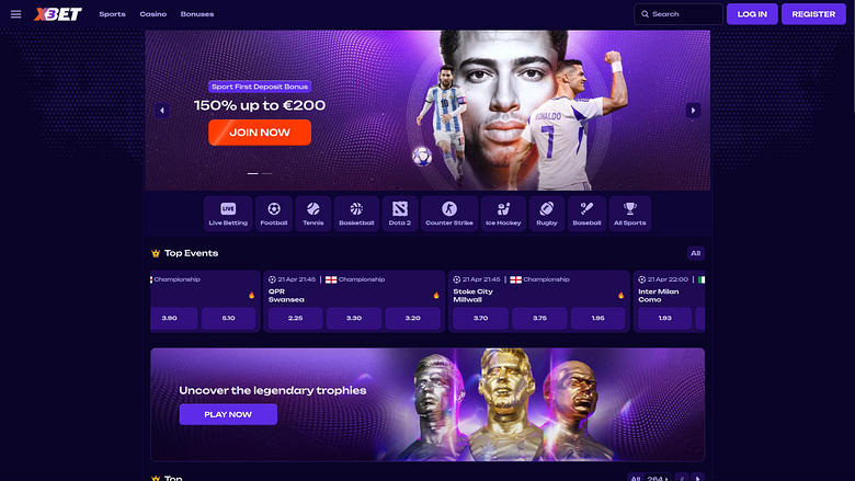 X3bet Casino Desktop-Startseite