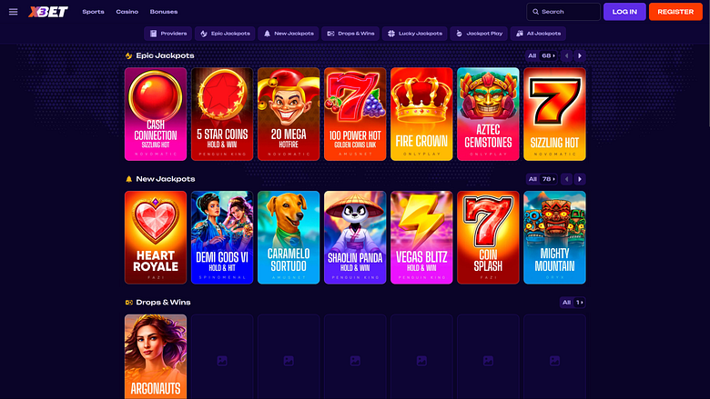 X3bet Casino Desktop Jackpot