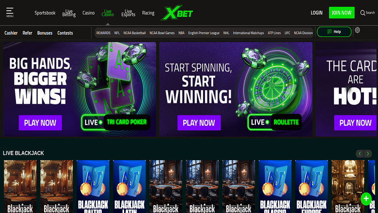 Xbet Casino avec croupier en direct sur ordinateur