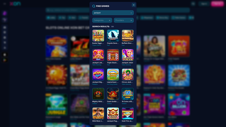 Jackpot de escritorio del casino Xonbet