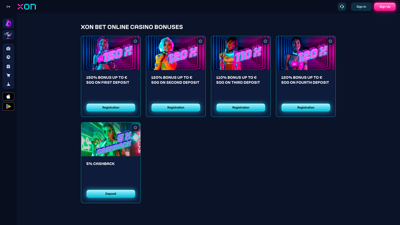 Promociones de escritorio del casino Xonbet