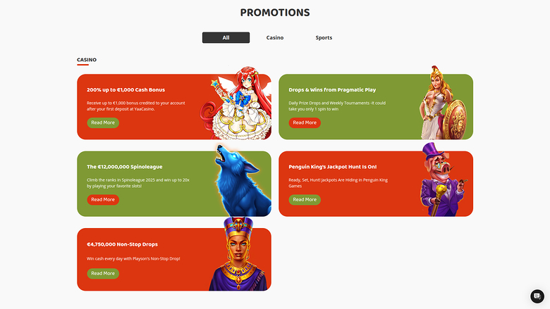 Promotions sur ordinateur de Yaa Casino