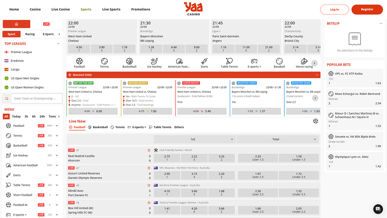 Sports sur ordinateur de Yaa Casino