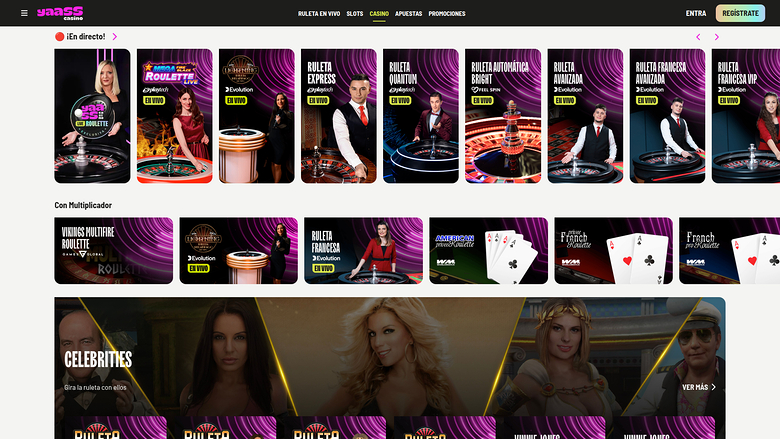 Dealer dal vivo desktop di Yaass Casino