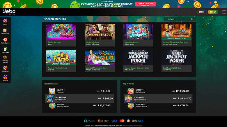 Bote de escritorio de Yebo Casino