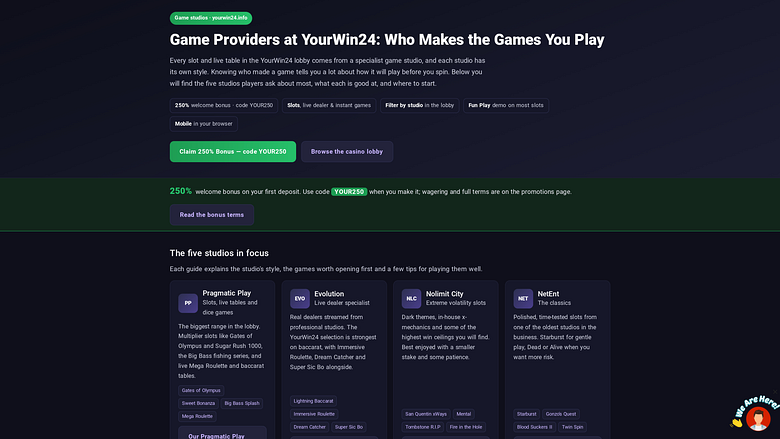 YourWin24 Casino Desktop-Spieleentwickler