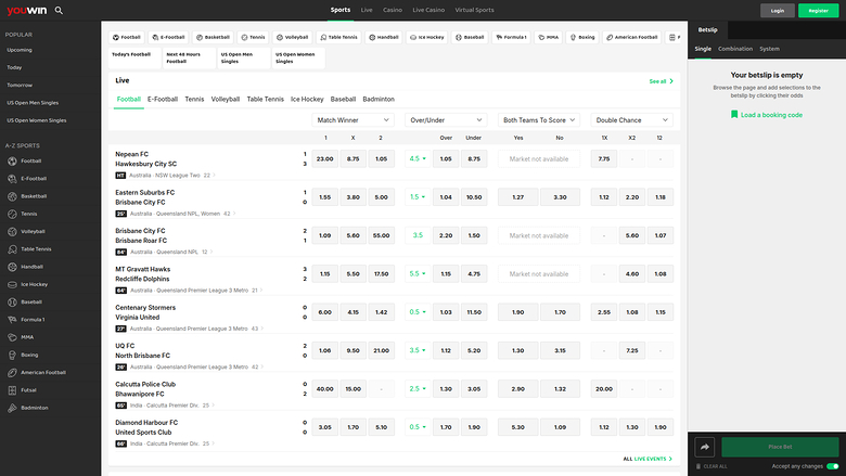 Sports de bureau de YouWin Casino