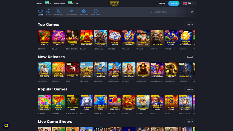 YYY Casino Desktop-Spiele