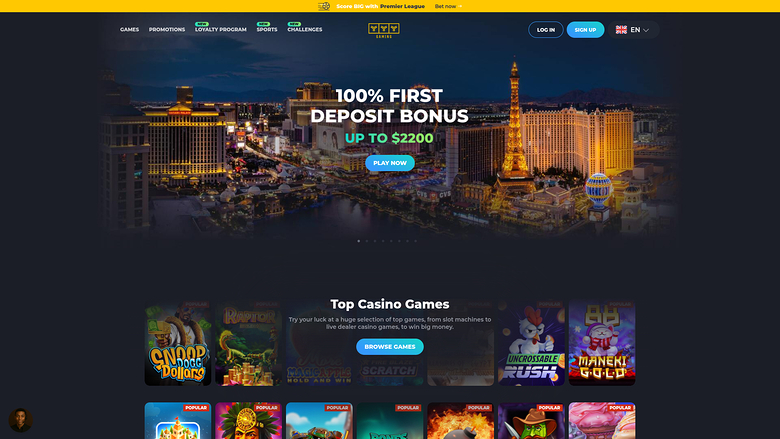 Page d'accueil de bureau de YYY Casino