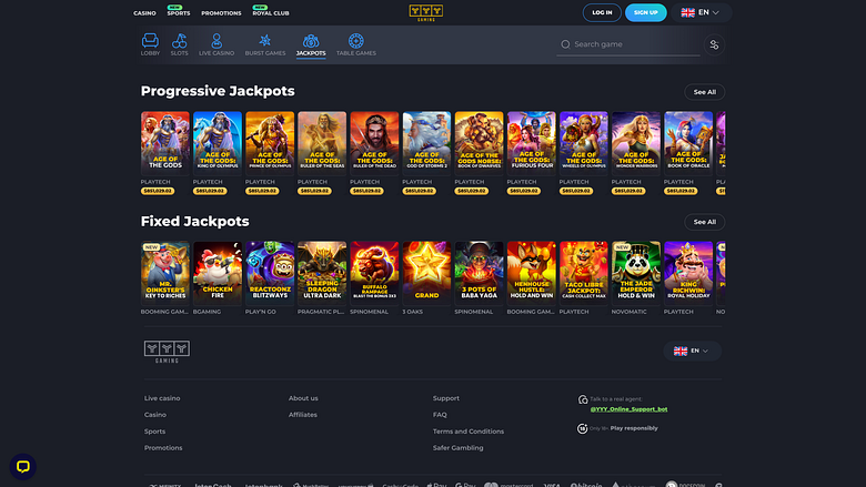YYY Casino Desktop Jackpot