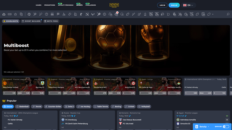 Sports de bureau de YYY Casino