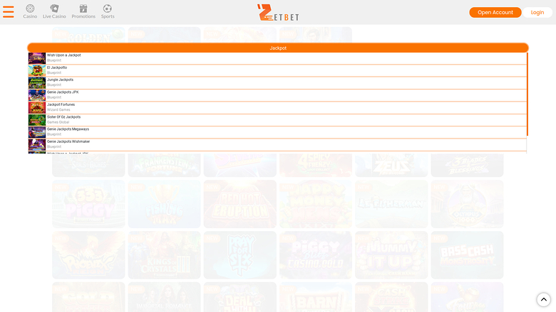 Казино Zet Bet Десктоп Джекпот
