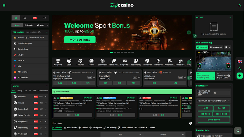 Paris sportifs sur ordinateur Zip Casino