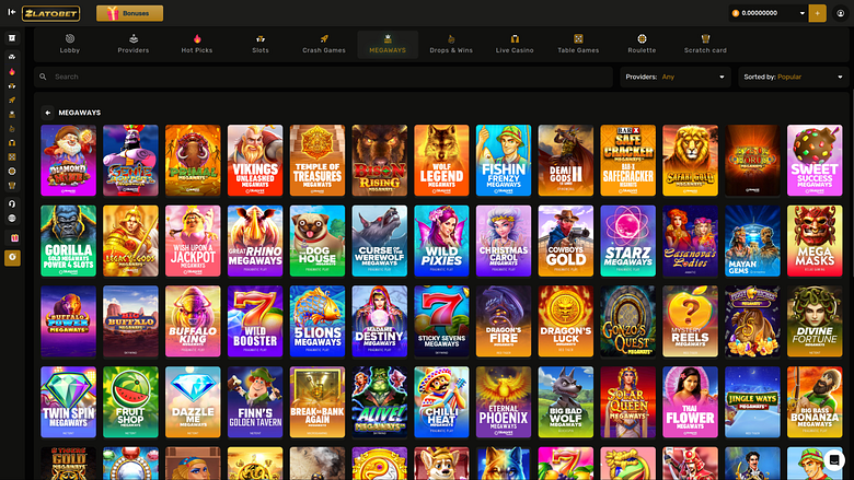 Megaways de escritorio del casino ZlatoBet