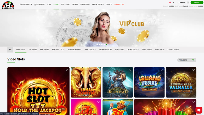 Jeux de Zodiacbet Casino sur ordinateur